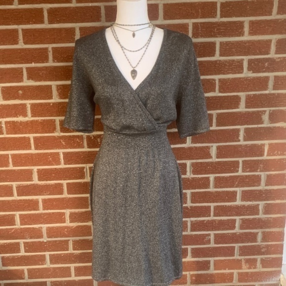 Liz Claiborne Shimmering Gray Midi Dress